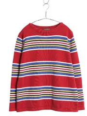 【お得なクーポン配布中!】 90s ローレン ラルフローレン ボーダー ニット トップス レディース L ポロ オールド コットン ボートネック カットソー リブ編み セーター