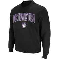 コロシアム メンズ アウター パーカー・スウェット クルーネック シャツ ロゴ Mens Colosseum Black Northwestern Wildcats Arch Logo Crew Neck Sweatshirt Black ブラック