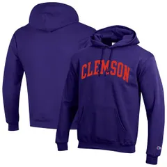 チャンピオン メンズ アウター パーカー・スウェット フリース Mens Champion Purple Clemson Tigers Basic Arch Fleece Pullover Hoodie Purple パープル