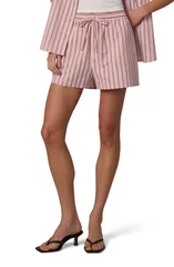 ジョーズ レディース ボトムス ハーフパンツ・ショーツ ショートパンツ Joes Drawstring Boxer Shorts Blush Pink Stripe ピンク