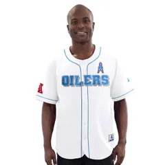 スターター メンズ トップス シャツ ヴィンテージャージー MensStarter White Houston Oilers Relay Vintage FullButton Baseball Jerのサムネイル