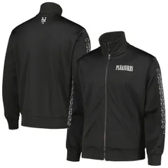 プレジャーズ メンズ アウター ジャケット・ブルゾン Mens PLEASURES Black New York Mets Pitcher FullZip Track Jacket Black ブラッのサムネイル