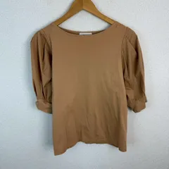 OPAQUE.CLIP オペークドットクリップ カットソー パフスリーブ アースカラー キャメル レディース 古着 シンプル クラシック