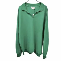 【新品】[印象N] CIAOPANIC TYPY チャオパニック ティピー ポロシャツ メンズ L グリーン 緑 綿100% 裾の両側にスリット 開襟 スキッパー 無地 鹿の子 長袖のサムネイル