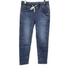 【新品】[印象N] DIVINER ディバイナー パンツ / ジーンズ メンズ L 青 綿×ポリウレタン 無地 前立て無し(ファスナーなど無し) ベルトループ無し デニム テーパード USED加工 ストレッチのサムネイル