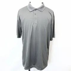 【新品】[印象N] FIRST DOWN ファーストダウン ポロシャツ / カットソー メンズ LL グレー ポリエステル100% 無地 DRY ドライ 吸水速乾 半袖のサムネイル