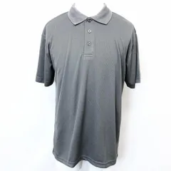【新品】[印象N] FIRST DOWN ファーストダウン ポロシャツ / カットソー メンズ M グレー ポリエステル100% 無地 DRY ドライ 吸水速乾 半袖のサムネイル