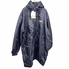 【新品】[印象N] FIRST DOWN ファーストダウン コート / パーカー メンズ L ネイビー ポリ100% ハイネックフード ドットボタン×ジップアップ 内ポケット×１ 若干薄手 中綿入り 身頃にフリース裏地 長袖 プリントのサムネイル