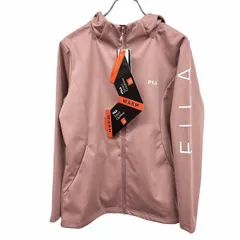 【新品】[印象N] FILA フィラ パーカー / ジャケット レディース M ベイクドピンク ポリ100% 裏地無し フルジップ ストレッチ 防風加工 長袖 ロゴプリント 英字のサムネイル