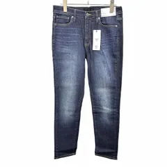 【新品】[印象N] ユニクロ UNIQLO ハイライズ シガレットスキニー ジーンズ パンツ USED加工 ストレッチ 無地 綿×ポリウレタン 27 青 レディース