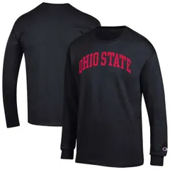 チャンピオン メンズ トップス Tシャツ Mens Champion Black Ohio State Buckeyes Basic Arch Long Sleeve TShirt Black ブラック