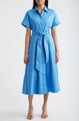 アンクライン レディース トップス ワンピース ミディ シャツ Anne Klein Grommet Belt Loop Midi Shirtdresseaport