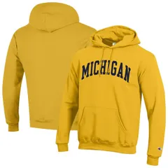 チャンピオン メンズ アウター パーカー・スウェット フリース Mens Champion Maize Michigan Wolverines Basic Arch Fleece Pullover Hoodie Maize