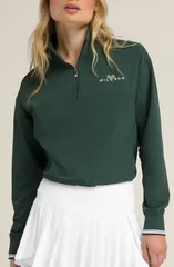 ウィルソン レディース アウター パーカー・スウェット ハーフジップ シャツ WILSON Davenport Quarter Zip Sweatshirt Sycamoreのサムネイル