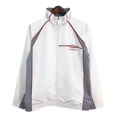 90年代 umbro アンブロ ジップアップ ジャケット ホワイト (メンズ M) 中古 古着 R4890のサムネイル