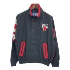 90年代 STARTER スターター NBA シカゴ・ブルズ スタジアムジャケット プロチーム ブラック (メンズ L) 中古 古着 R5265のサムネイル