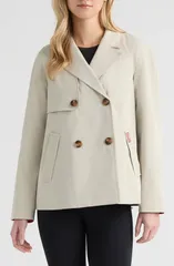 ハンター レディース アウター ジャケット・ブルゾン コート Hunter Tina Double Breasted Shortrench Coat Vanillaのサムネイル