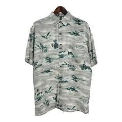 90年代 ROBERT STOCK シルクシャツ 総柄 ライトグレー (メンズ L) 中古 古着 R5757