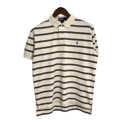 Polo by Ralph Lauren ポロ ラルフローレン ポロシャツ ボーダー ホワイト (メンズ M) 中古 古着 R5819