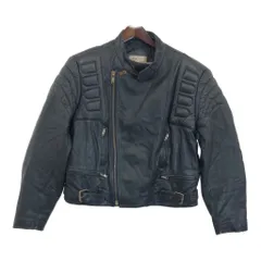 Berman's レザー ダブルライダースジャケット ブラック (メンズ M相当) 中古 古着 R6512