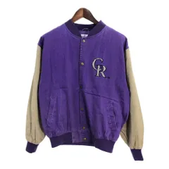 90年代 STARTER スターター MLB コロラド・ロッキーズ スタジアムジャケット パープル (メンズ M) 中古 古着 R6550のサムネイル