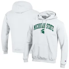 チャンピオン メンズ アウター パーカー・スウェット ロゴ MensChampion White Michigan State Spartans Arch Over Logo Pullover Hoodie White ホワイト