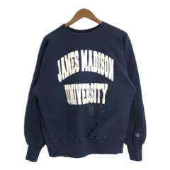 90年代 Champion チャンピオン REVERSE WEAVE リバースウィーブ カレッジ スウェット ネイビー (メンズ LARGE) 中古 古着 R6984