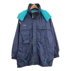 80年代 Columbia コロンビア ナイロン マウンテンパーカー アウトドア ネイビー (メンズ XL) 中古 古着 R7287