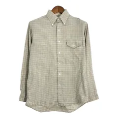 90年代 L.L.Bean エルエルビーン ボタンダウン 長袖シャツ アウトドア チェック ベージュ (メンズ 15.5) 中古 古着 R7430