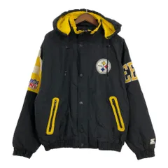 90年代 STARTER スターター NFL ピッツバーグ・スティーラーズ 中綿 ナイロン スタジアムジャケット (メンズ L) 中古 古着 R8377のサムネイル