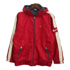 00年代 NIKE ナイキ ナイロン フリース ジャケット スポーツ レッド (メンズ M) 中古 古着 R8622