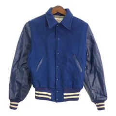 60年代 GAMEMASTER SPORTSWEAR ウール レザー スタジアムジャケット ヴィンテージ カレッジ ブルー (メンズ 40) 中古 古着 R8810