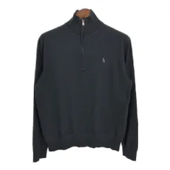 Polo by Ralph Lauren ポロ ラルフローレン ドライバーズニットセーター ワンポイントロゴ ブラック (メンズ M) 中古 古着 R9006