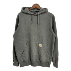 Carhartt カーハート スウェット パーカー 袖プリント ロゴ グレー (メンズ M) 中古 古着 R9176