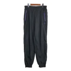 90年代 PUMA プーマ ナイロン トラックパンツ スポーツ ワンポイントロゴ ブラック (メンズ L) 中古 古着 R9278