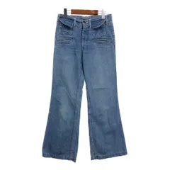 80年代 デザイン フレアデニムパンツ ブルー (メンズ 48) 中古 古着 R9703