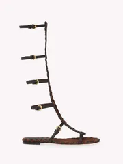 ジャンヴィト ロッシ レディース シューズ サンダル Gianvito Rossi Zaira Gladiator Sandal Brown Suede And Lamb Leather ブラウン