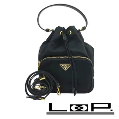 プラダ ■新同■ デュエット 2WAY ショルダー 巾着 ポーチ バケット バッグ Re-Nylon リナイロン GP ブラック 1BH038 【610578】8