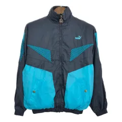 90年代 PUMA プーマ ナイロン トラックジャケット スポーツ ブラック (メンズ XS) 中古 古着 R9846