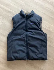パタゴニア リバーシブル コットン ダウン ベスト ネイビー