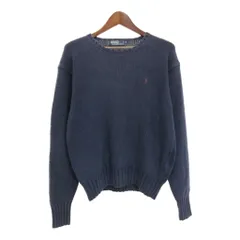 90年代 Polo by Ralph Lauren ポロ ラルフローレン セーター ワンポイントロゴ ネイビー (メンズ L) 中古 古着 S0348