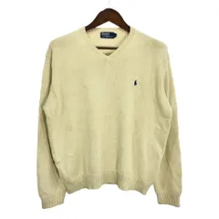 90年代 Polo by Ralph Lauren ポロ ラルフローレン コットン ニット セーター イエロー (メンズ XL) 中古 古着 S0368
