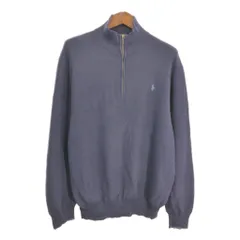 Polo by Ralph Lauren ポロ ラルフローレン ハーフジップ コットン ニット セーター ワンポイントロゴ (メンズ XL) 中古 古着 S0531