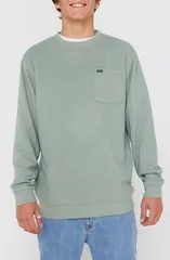 リップカール メンズ アウター パーカー・スウェット クルーネック シャツ Rip Curl Grid Crewneck Pocket Sweatshirt Cactus Green グリーンのサムネイル