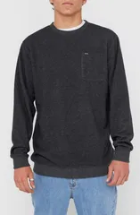 リップカール メンズ アウター パーカー・スウェット クルーネック シャツ Rip Curl Grid Crewneck Pocket Sweatshirt Black Marle ブラックのサムネイル