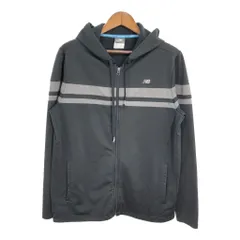 NEW BALANCE ニューバランス フルジップ パーカー スポーツ ワンポイントロゴ ブラック (メンズ L) 中古 古着 S2349