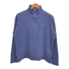 Polo by Ralph Lauren ポロ ラルフローレン ハーフジップ コットン ニット セーター ネイビー (メンズ M) 中古 古着 S2539