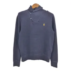 Polo by Ralph Lauren ポロ ラルフローレン ショールカラー コットン ニット セーター ネイビー (メンズ M) 中古 古着 S2559
