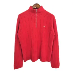 POLO JEANS ポロジーンズ ハーフジップ コットン ニット セーター ラルフローレン レッド (メンズ L) 中古 古着 S2618