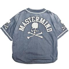 【美品】サイズ【L】マスターマインドジャパン Mastermind JAPAN 26SS／ MJ BASEBALL DENIM SHIRT ／ベースボールデニムシャツ ／MJ26EE1-SH018 8065000232365